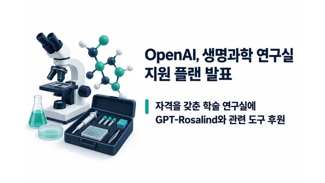 OpenAI, 생명과학 연구실 지원 플랜 발표 — 기사 주제를 표현한 AI 생성 개념 삽화